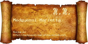 Medgyessi Marietta névjegykártya